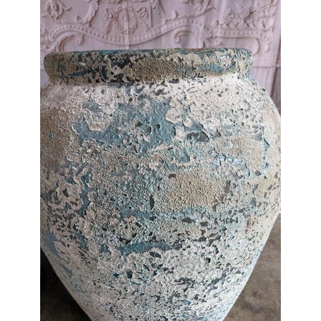 Terra Cotta Blue Urns, Garden Elements, Elegant Design For Sale - Image 10 of 17