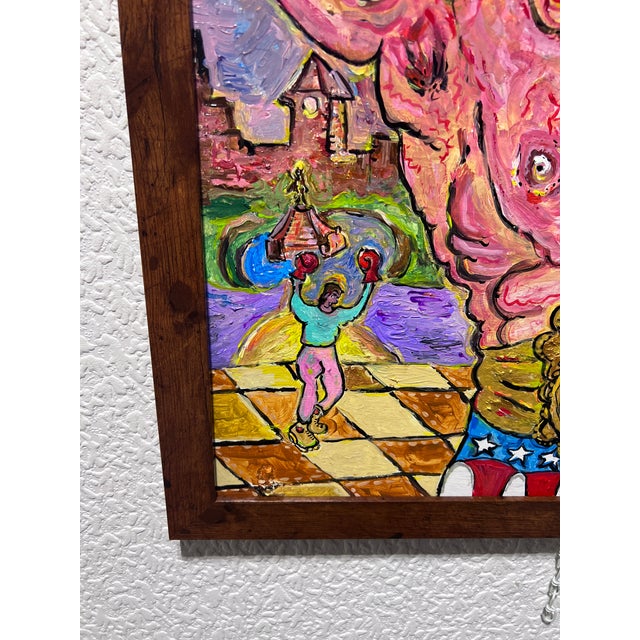 One-of-a-Kind Large Painting on Board by Serg Graff "Caricature". Coa Attached For Sale - Image 11 of 13