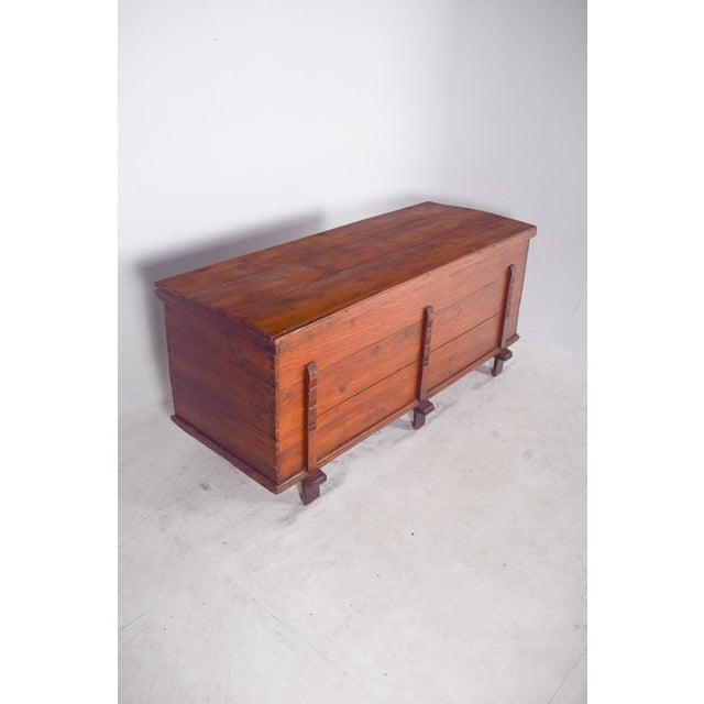 Large Portuguese Pine Chest, 1890s For Sale - Image 6 of 11