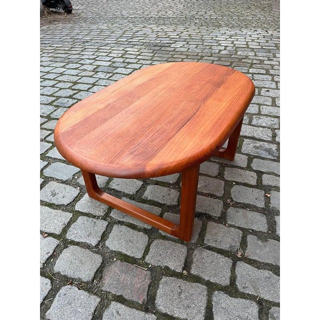Oval Teak Coffee Table by Niels Bach For Sale - Image 5 of 11