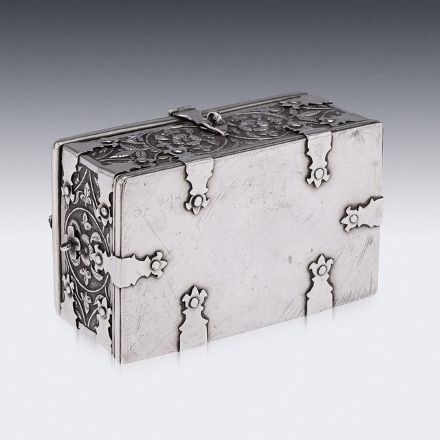 Metal Antique Indian Madras Silver Casket, 1890 For Sale - Image 7 of 18