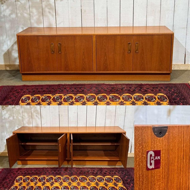 Four-door English-style sideboard by GPlan in teak, dating from the 1970s - W=1.625m D=46cm H=54cm