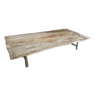 Andrianna Shamaris Live Edge Petrified Wood Coffee Table or Dining Table For Sale