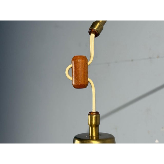 1970s 1970s Ateljé Lyktan, Articulating Wall Light, Brass, Cane, Teak For Sale - Image 5 of 8