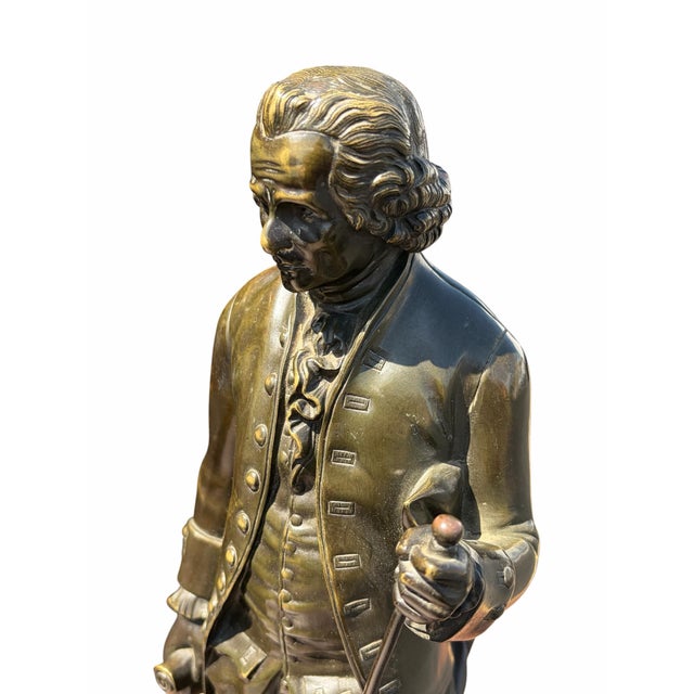 Fine Pair 19th Century Bronze & Marble Classical Sculptures Voltaire & Rousseau For Sale In Philadelphia - Image 6 of 11