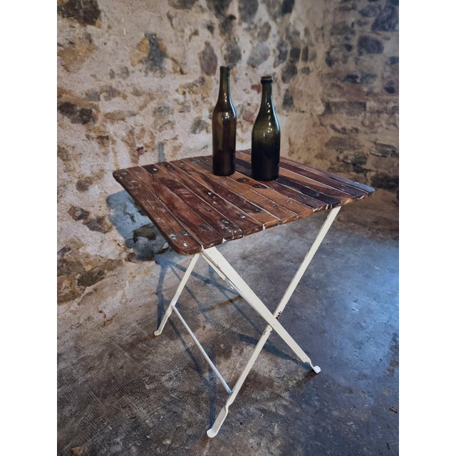 Vintage Folding Bistro Table, 1950s For Sale - Image 9 of 16