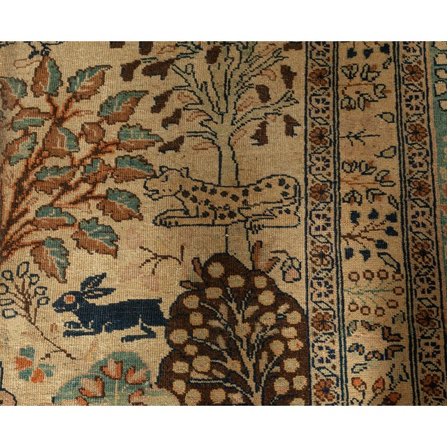 Antique Persian Tabriz Animal Design Carpet For Sale In New York - Image 6 of 8