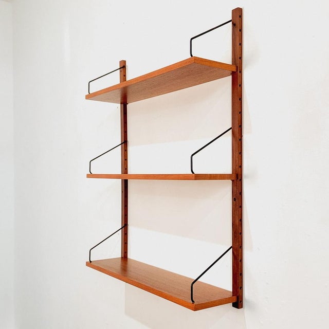 Brown One Bay Teak Wall Unit from Poul Cadovius, 1960s, Set of 5 For Sale - Image 8 of 8