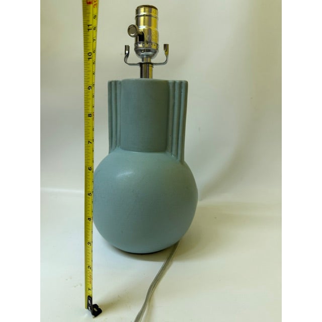 Vintage Art Deco Style Mint Green Ceramic Table Lamp Base – 11.5" For Sale - Image 16 of 16