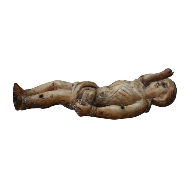 Bone Saint Sebastian in Carved Bone Late Gothic Art, 15th Century 8.6 Cm For Sale - Image 7 of 10