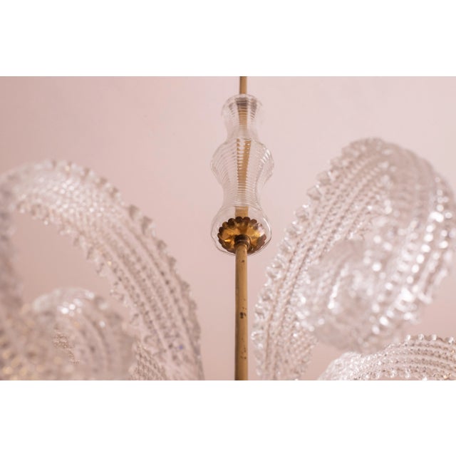 Vintage Art Decò Barovier & Toso Chandelier, 1940s For Sale - Image 6 of 12
