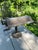 Vintage Brass and Metal Banker's Lamp For Sale - Image 4 of 9