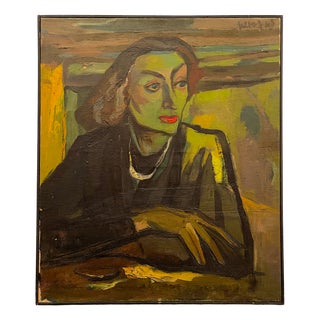 Luc Perot, Colette Woman Wearing, 1947, Oil on Canvas For Sale