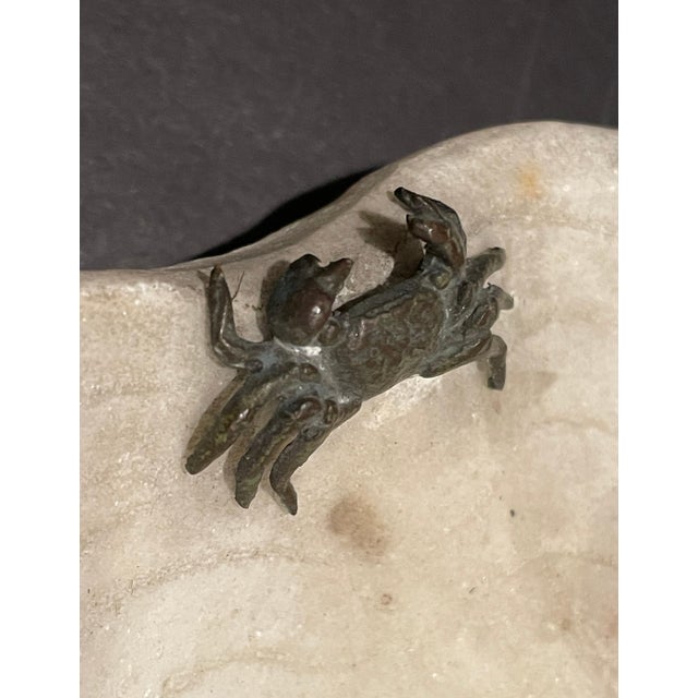 Late 19th Century French Gilt Bronze Boy On Carved Marble Shell With Crab For Sale - Image 10 of 10