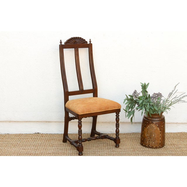 Spanish Antique Spanish Colonial Upholstered Chair For Sale - Image 3 of 11