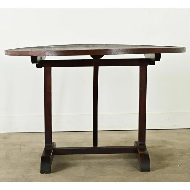 French 19th Century Walnut and Painted Canvas Wine Taster's Table For Sale In Baton Rouge - Image 6 of 12
