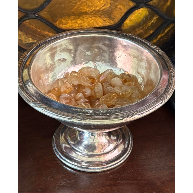 Rare, heavy-weight vintage silver-plated pedestal serving bowl custom-manufactured by iconic American silversmith Reed &...