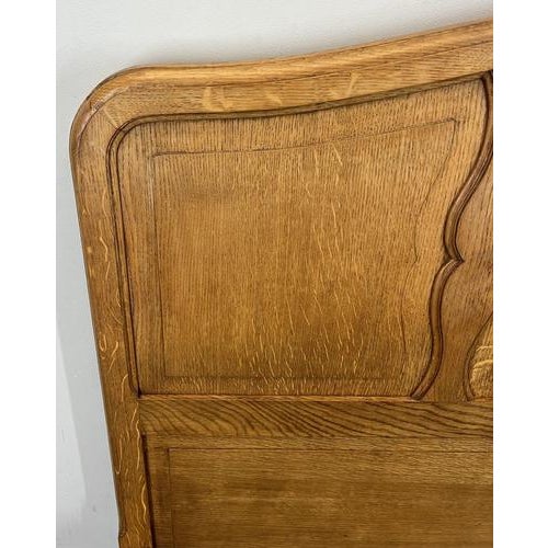 Vintage French Louis XVI King Size Bed Frame in Oak with Carved Headboard For Sale - Image 10 of 14