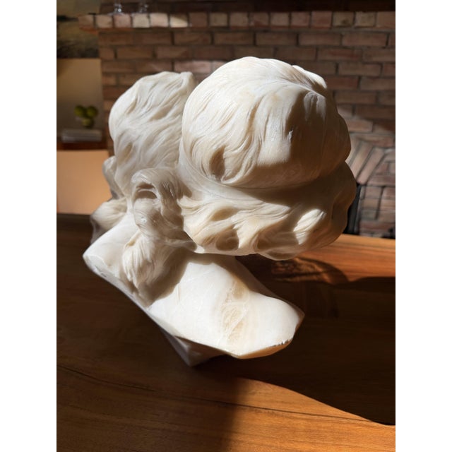 Antique Alabaster Sculpture of Two Intertwined Female Busts For Sale - Image 12 of 18