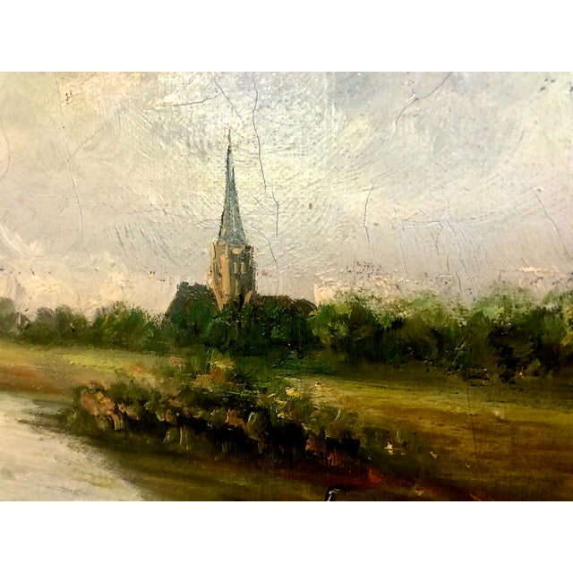 Gray Decorative Wetlands Landscape After 19th-Century Dutch School For Sale - Image 8 of 12