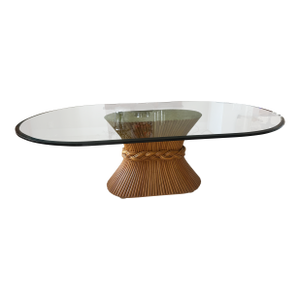 1970s Mid Century Modern McGuire Sheaf of Wheat Dining Table