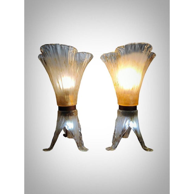 Murano Glass Table Lamps, 1970s, Set of 2 For Sale - Image 3 of 18