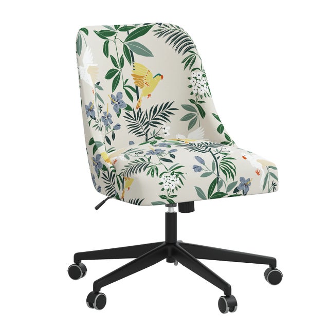 Cream Selby Office Chair in Belize Chinoiserie Cream For Sale - Image 8 of 8