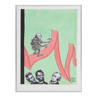 Economic Carton by Gahan Wilson, Rare and Unique Original Drawing Cartoon, Abraham Lincoln For Sale