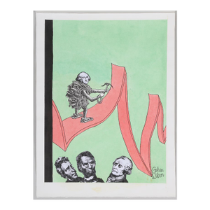 Economic Carton by Gahan Wilson, Rare and Unique Original Drawing Cartoon, Abraham Lincoln