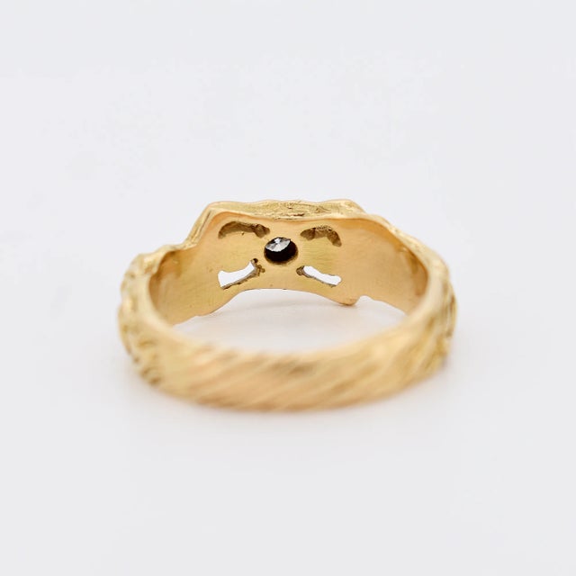 Art Nouveau Ring 18K Gold and Diamond Decor for Women, Size 8 For Sale - Image 6 of 8