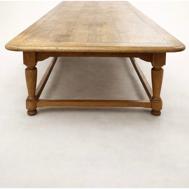 An impressive solid oak farmhouse table, with its unusual proportions at 550 cm long, a true architectural piece for...