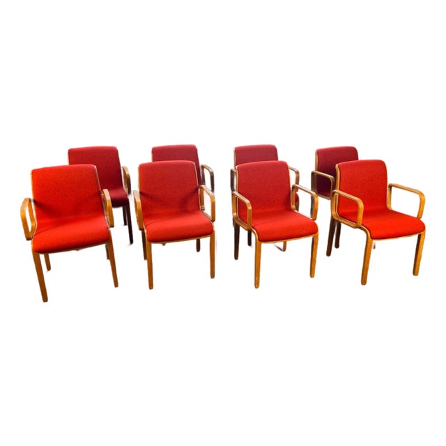 1970s Knoll 1300 Series Armchair in Red by Bill Stephens For Sale