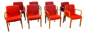 1970s Knoll 1300 Series Armchair in Red by Bill Stephens