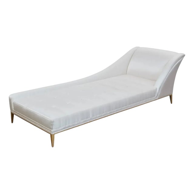 Koket Satin Upholstered Envy Chaise Lounge For Sale