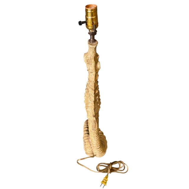 Coastal Vintage Coastal Seahorse Resin Table Lamp For Sale - Image 3 of 12
