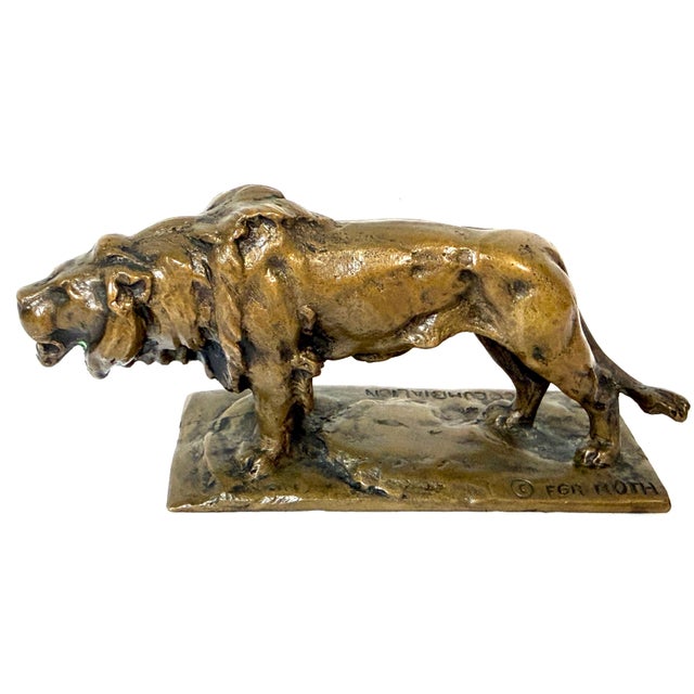 Frederick G. R. Roth “Columbia Lion” American Bronze Animalier Sculpture, Early 20th Century A finely modeled American...