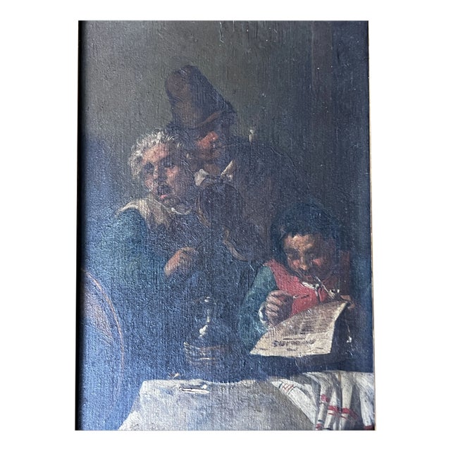 Flemish School Artist, Tavern Scene, 18th Century, Oil on Panel For Sale