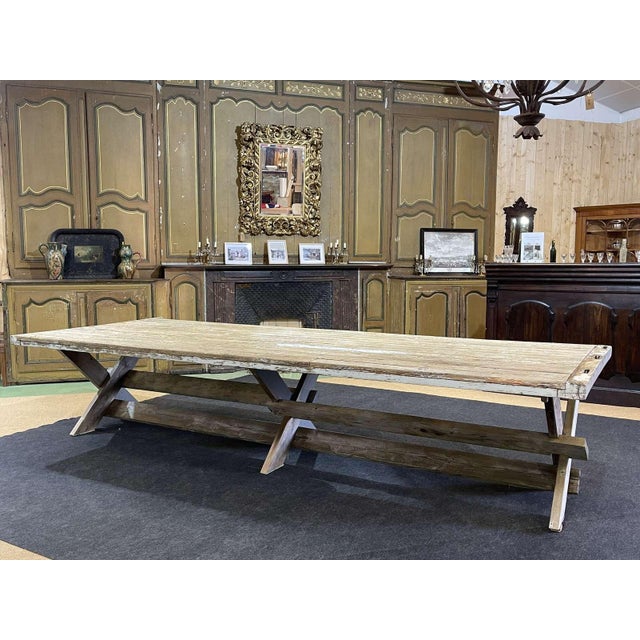 Fir Wood Workshop Table, 1980s For Sale - Image 5 of 9