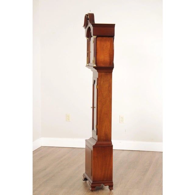 Colonial of Zeeland Mahogany Grandfather Case Clock For Sale - Image 9 of 13