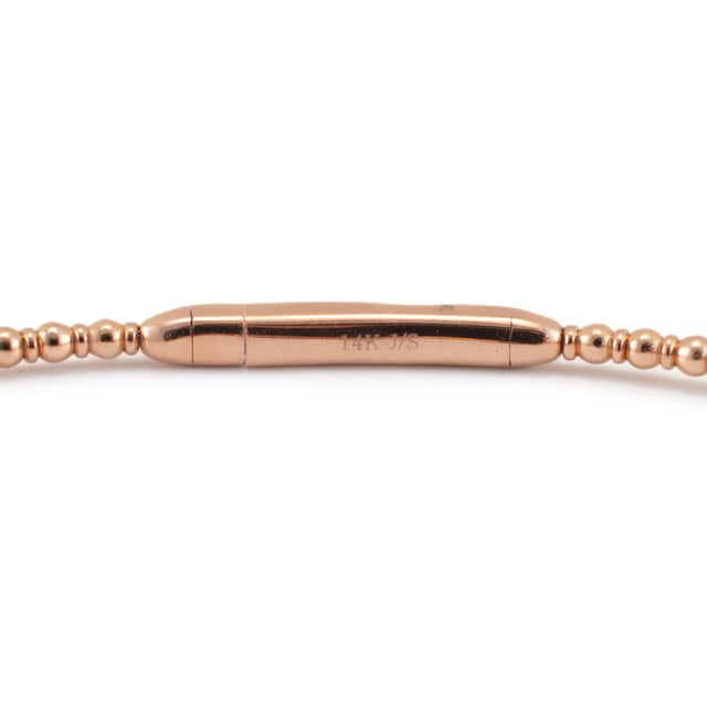 Gold Ladies 14k Rose Gold Three Butterfly Diamond Flexible Bangle Bracelet For Sale - Image 8 of 8