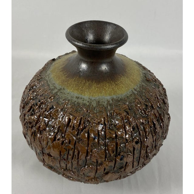 Mid-century Ceramic Vase Unique piece, hand-crafted using techniques similar to pottery made in Vallauris, France. Signed...