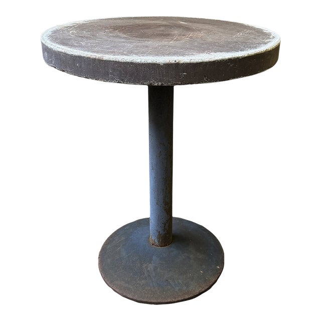 20th Century Brutalist Concrete Metal Cafe Table For Sale