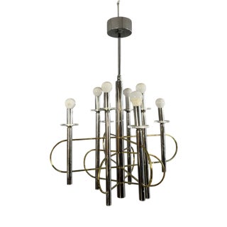 8-Light Chandelier by Gaetano Sciolari, 1970s For Sale