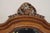 Antique Victorian Carved Oak Wood Ribbon Crest Beveled Glass Wall Mirror For Sale - Image 4 of 10
