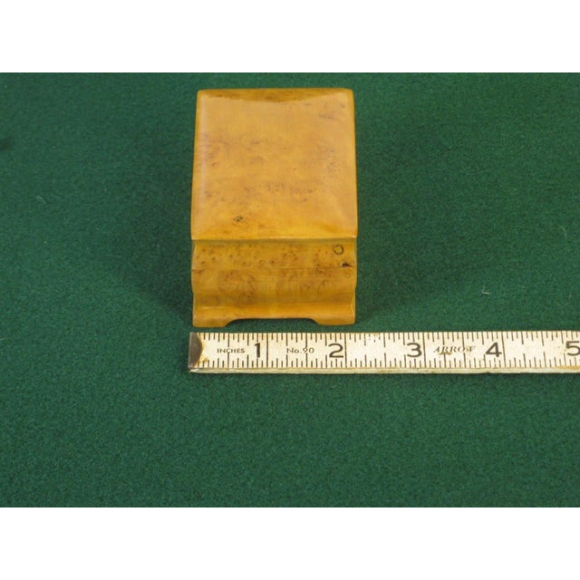 Wood Mid 20th Century Jewelry Box Organizer Exotic Burlwood Maple Handcrafted For Sale - Image 7 of 9