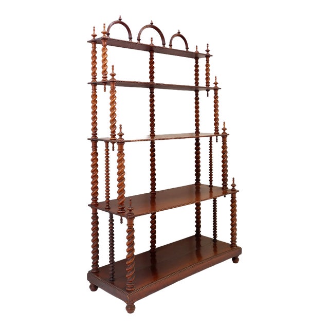 Spool-Style Bobbin Bookcase For Sale