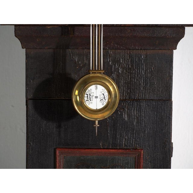 Longcase Clock in Painted Pine, Central Europe, 1850 For Sale - Image 9 of 18