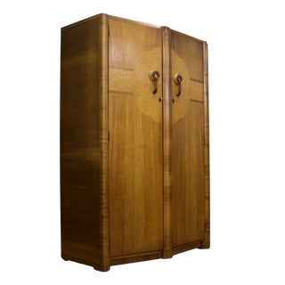 Vintage Art Deco Wardrobe in Burr Walnut, 1920s For Sale