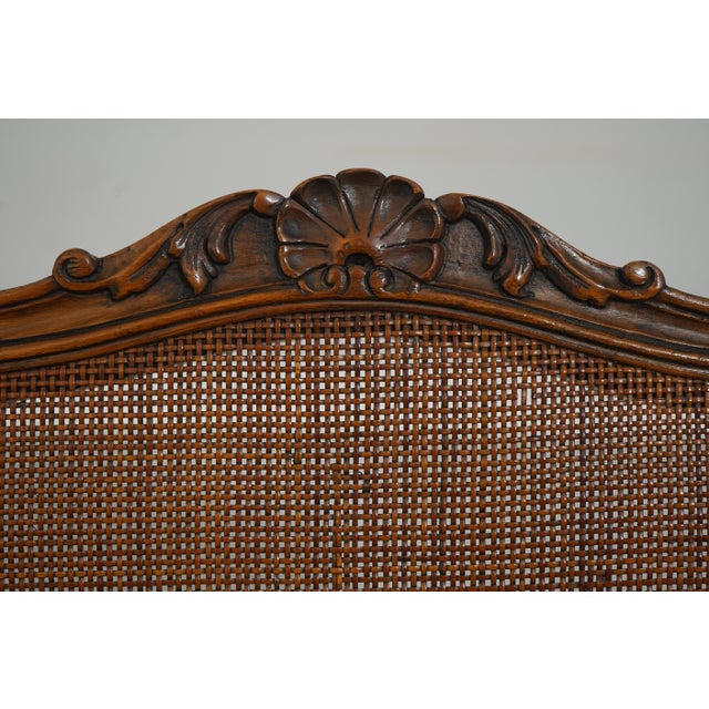 1950s Set of 6 French Louis XV Walnut Cane Back Dining Chairs For Sale - Image 5 of 18