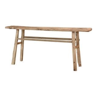 Rustic 19th Century Swedish Elm WoodSofa Table ~ Console For Sale